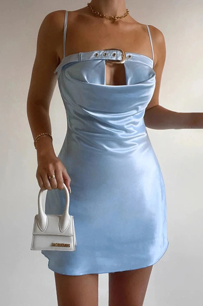 Spaghetti Strap Backless Mini Dress