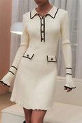 Elegant Long Sleeve Mini Dress