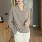 | Women's Winter Wrap V Neck Knit Sweater