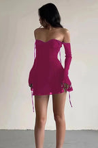 Elegant Lace Up Mini Dress