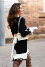 Elegant Lace-Up A-Line Mini Dress