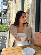 Fashion O-neck Pockets Short Coats For Women Autumn Long Sleeve Single Breasted Tweed Jacket New Chic Cropped Coats Female