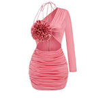 Dine And Dash One Shoulder Satin Mini Dress