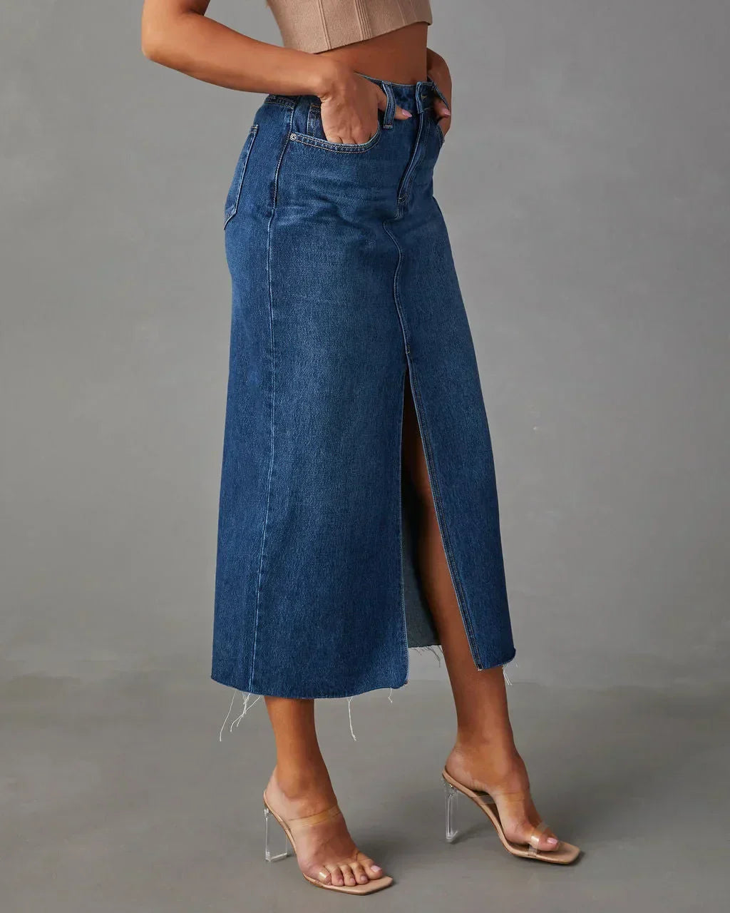 AmyVictoria | Classic High-Waist Denim Skirt