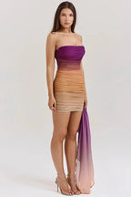 Strapless Off-Shoulder Mini Dress with High Waist