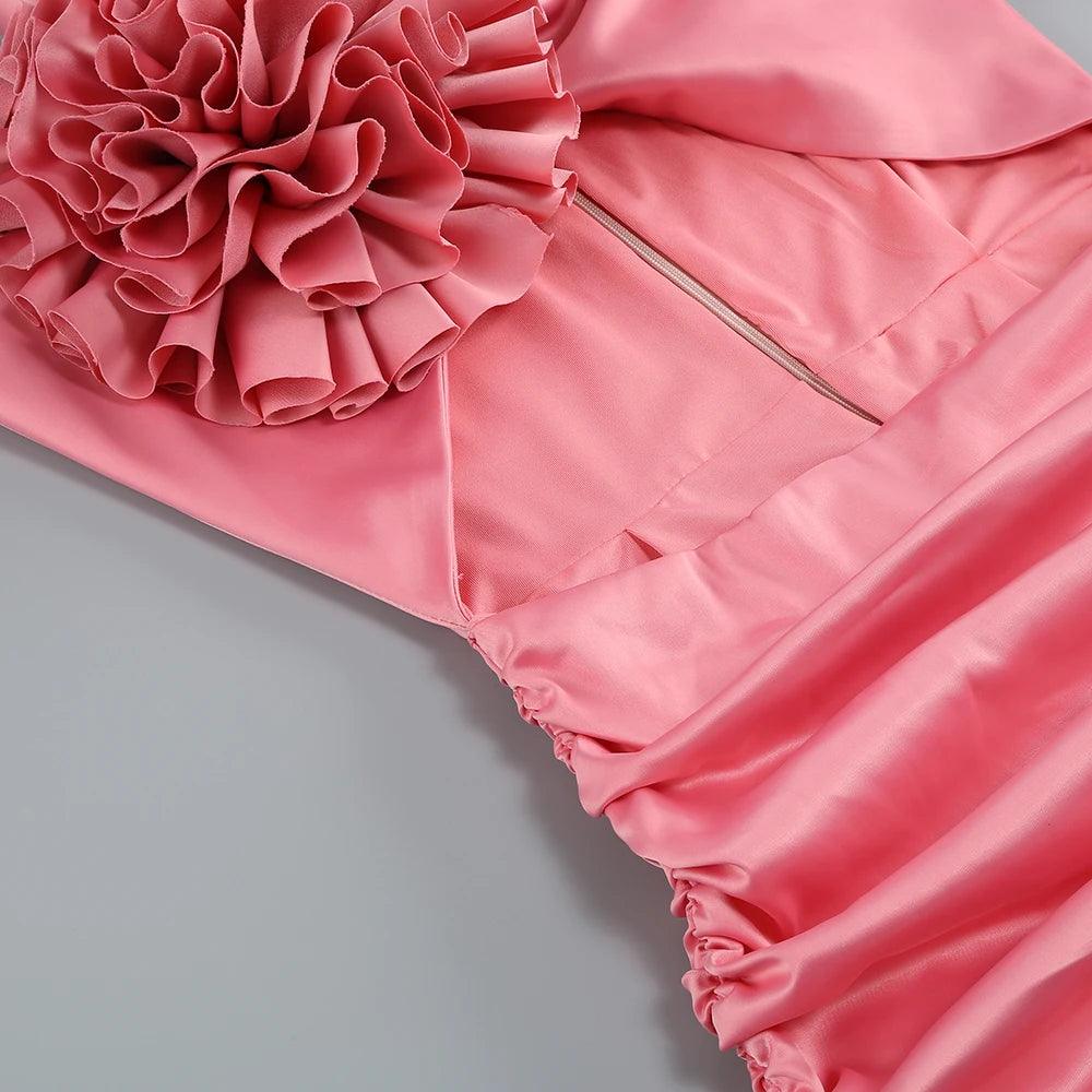 Dine And Dash One Shoulder Satin Mini Dress