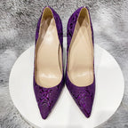 Embossed Crocodile Women Sexy Pointy Toe High Heel Shoes