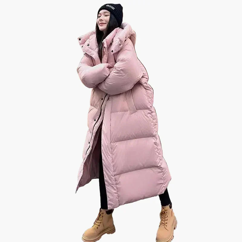 | Women's Long Hooded Quilted Puffer Coat