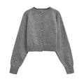 Solid Cropped Cardigan Sweater Women Autumn Long Sleeve O Neck Single Breasted Jumpers New Casual Fashion Knitted Outerwear