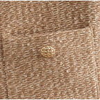 Fashion O-neck Pockets Short Coats For Women Autumn Long Sleeve Single Breasted Tweed Jacket New Chic Cropped Coats Female