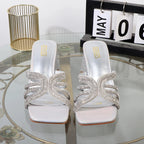 Luxurious Hollowed Out High Heel Slippers for Summer Fashion