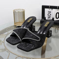 Luxury gold high-heeled slippers with special shape for fall