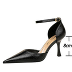 8 Cm Heels Women Pumps in Patent Leather with Snake Pattern Design and Kitten Heels