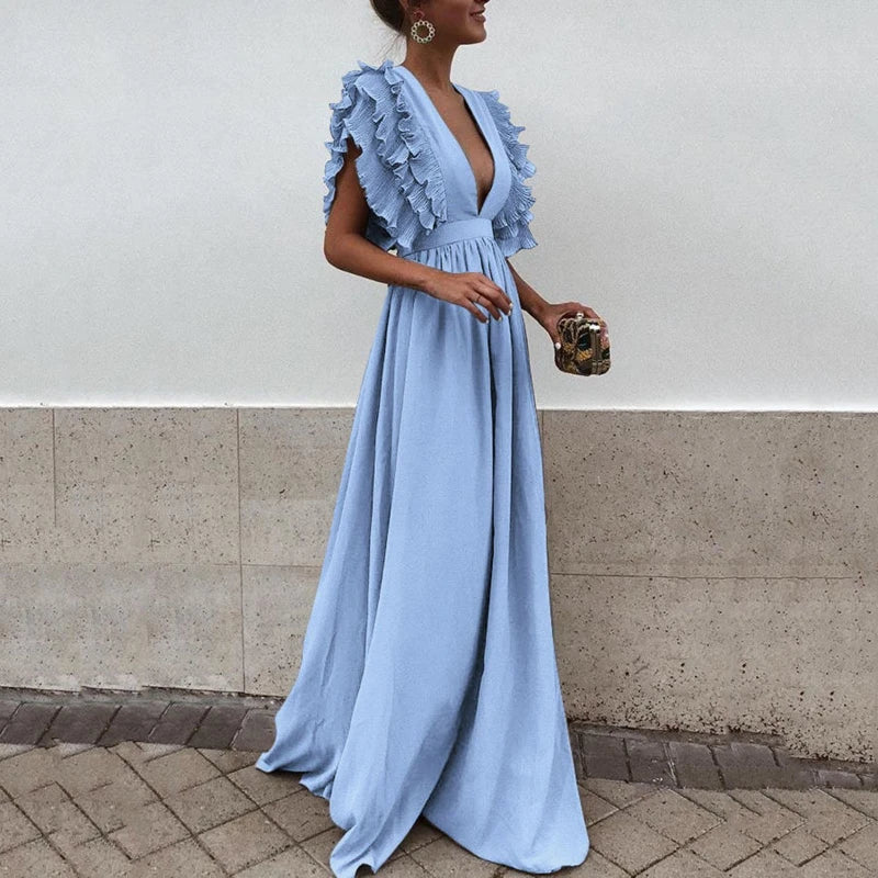 Fiorenza Exclusive Dress with Ruffle Sleeves Boutique Collection