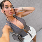 Sexy Slim Fit V-neck Casual Tank Top Blouse