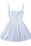 Square Neck High Waisted Backless Mini Dress