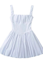 Square Neck High Waisted Backless Mini Dress