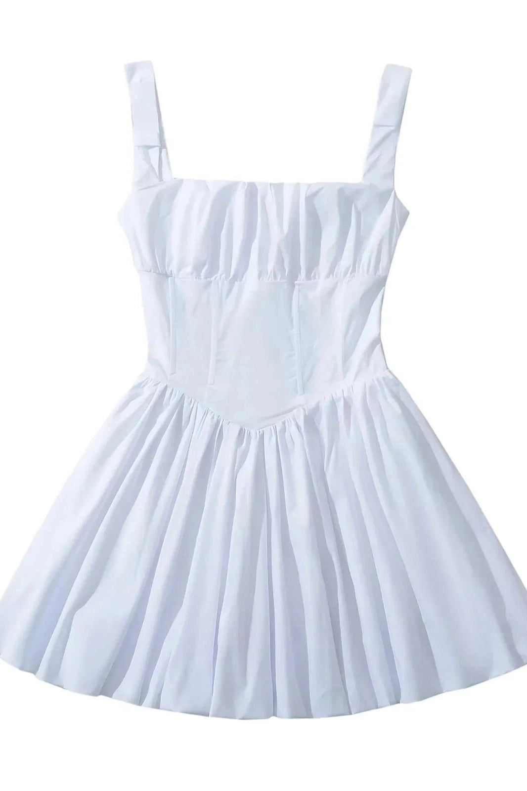 Square Neck High Waisted Backless Mini Dress
