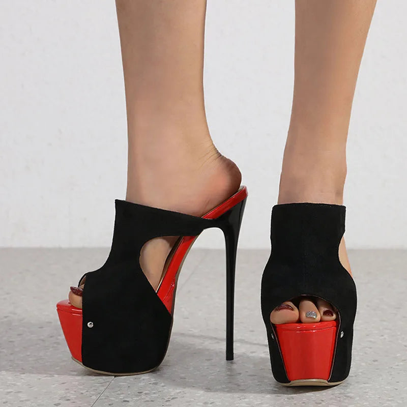 Summer Peep Toe Extreme High Heels Sexy 16CM Slippers For WomenRevised: Summer Peep Toe High Heel 16CM Slippers For Women