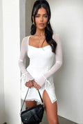 Sheer Bodycon Slim Mini Dress