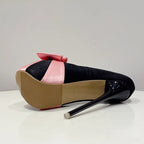 Butterfly-knot Platform Pumps Women Ultra High Stiletto Heels