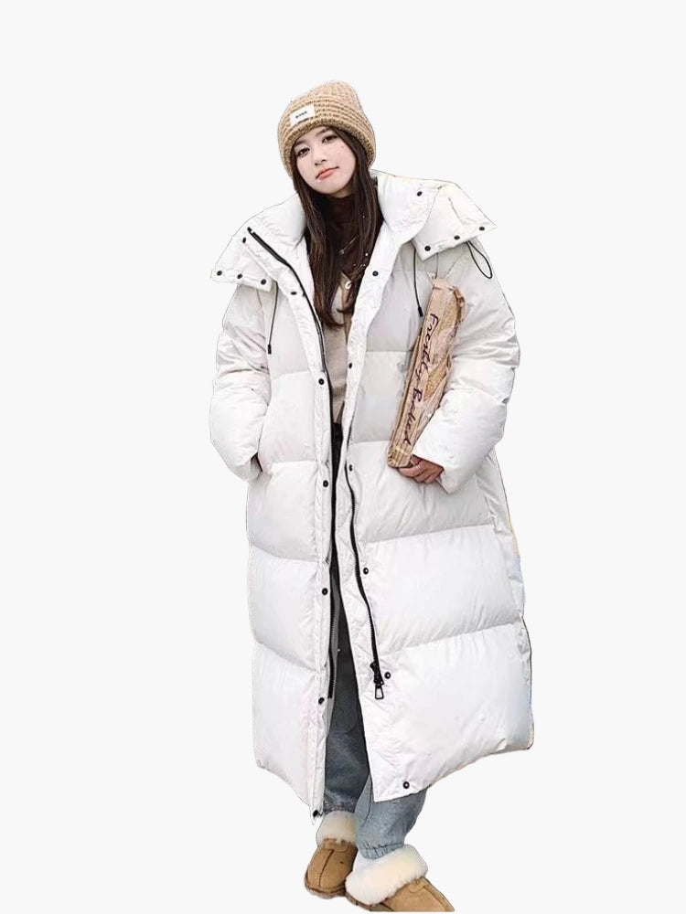 | Women's Long Hooded Quilted Puffer Coat