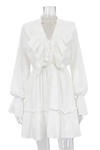 Ruffled Patchwork Mini Dress