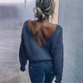 | Women's knitted sweater, open back