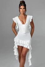 Deep V Neck Backless Sleeveless Bodycon Mini Dress