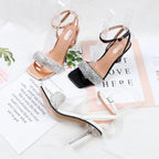 Rhinestone High-Heeled Sandals for Summer