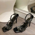 Summer Mei Red Silver White Sandals Women