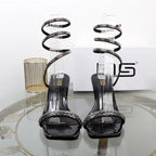 Rhinestone Fairy Open-toe High Heel Rome Sandals for Women