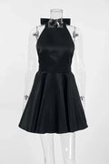 High Waist Sleeveless A-Line Mini Dress