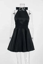 High Waist Sleeveless A-Line Mini Dress