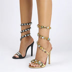 Crystal Back Strap Sandals for Summer