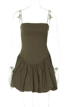 Spaghetti Strap Backless Patchwork Mini Dress
