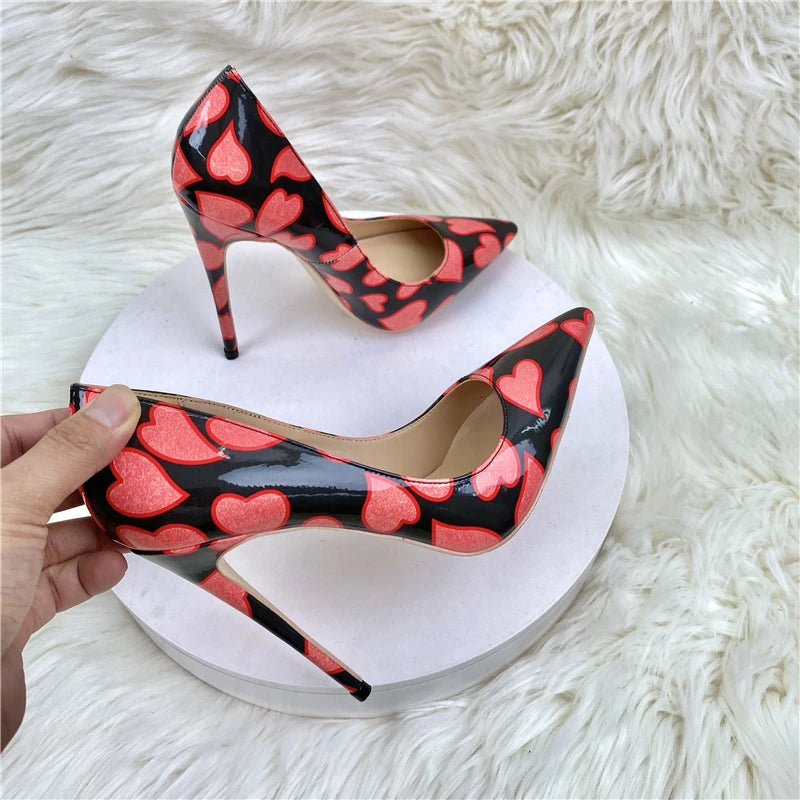 Black Patent Pointy Toe High Heel Shoes for Women