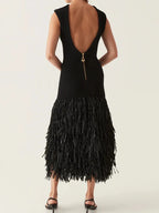 | Long dress with fringes