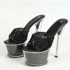 17CM Peep Toe Party Club Strip Pole Dance Shoes Extreme High Heels