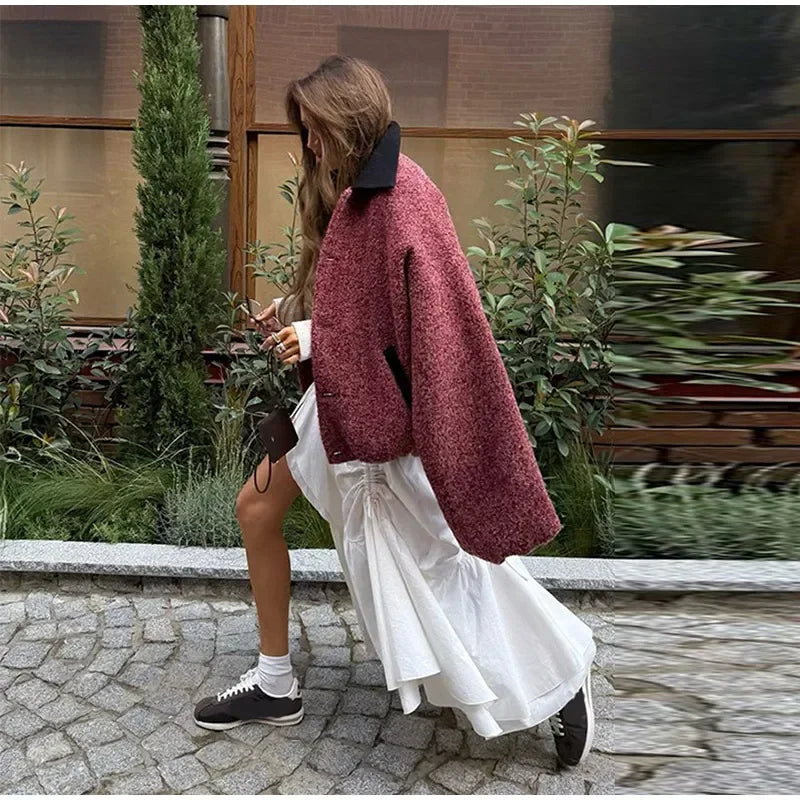 Sweet Panelled Women Coat Casual Turndown Collar Long Sleeve Single Breasted Female Coats 2025 Spring New Fashion Lady Jackets