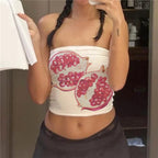 Flower Print Boat Neck Strapless