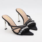 Summer Tassel Fashion Heeled Denim Sandals for Women - 9.5CM