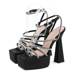 Pink Women Sexy 15CM Super High Sandals - Pink 15CM High Heel Sandals