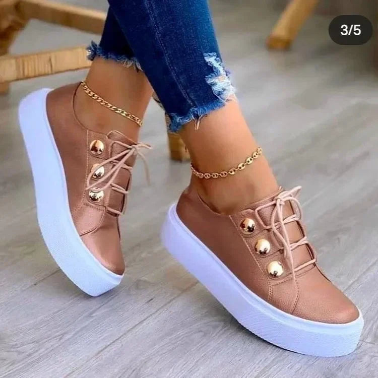 | Orthopedic Round Toe Platform Sneakers