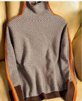 | Women Luxe Herringbone Turtleneck Sweater