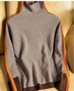 | Women Luxe Herringbone Turtleneck Sweater