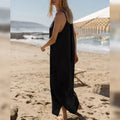 Spaghetti Strap Casual Cotton Midi Dress