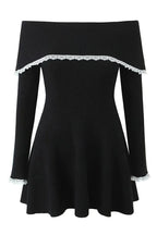 Off-Shoulder Lace Patchwork Mini Dress