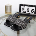 Luxurious Rhinestone Square Toe Black Sandals with 4CM Heel