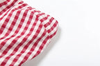 Spring Summer Plaid Tops for Women Streetwear Strapless Off Shoulder Backless Ruched Red T-shirt Girls Sleeveless Tees Top